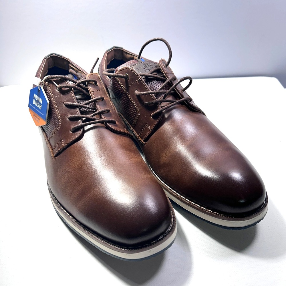 Nunn Bush Circuit‎  Plain Toe Oxford Men's Brandy  Shoes 10.5M Leather Comfort